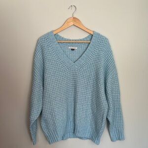 American Eagle Outfitters Light Blue V-Neck Sweater